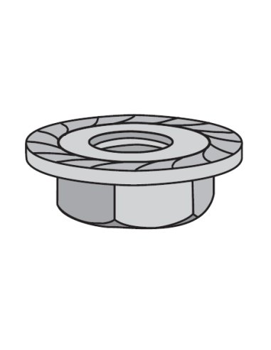 TUERCA-ARANDELA DENTADA M8 GALVANIZADO EN CALIENTE - A000892341 INTERFLEX C6923.8G (EMBALAJE DE 50 UNIDADES)