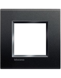 Placa embellecedora Livinglight de color Antracita - 2 módulos - A000951157 BTICINO LNA4802AR