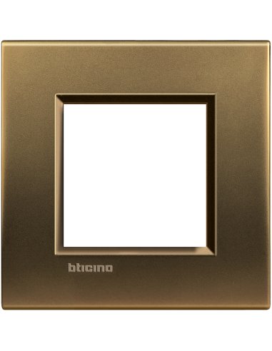 Placa embellecedora Livinglight de color Bronce - 2 módulos - A000951159 BTICINO LNA4802BZ