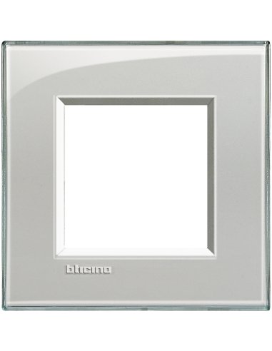 Placa embellecedora Livinglight de color Gris hielo - 2 módulos - A000951163 BTICINO LNA4802KG