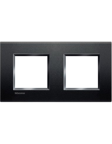 Placa embellecedora Livinglight de color Antracita - 2 x 2 módulos - A000951171 BTICINO LNA4802M2AR