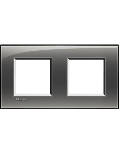 Placa embellecedora Livinglight de color Fumé - 2 x 2 módulos - A000951176 BTICINO LNA4802M2KF