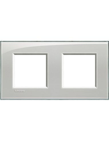 Placa embellecedora Livinglight de color Gris hielo - 2 x 2 módulos - A000951177 BTICINO LNA4802M2KG