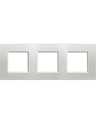 Placa embellecedora Livinglight de color Plata - 2 x 3 módulos - A000951193 BTICINO LNA4802M3AG