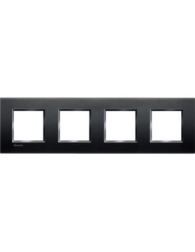 Placa embellecedora Livinglight de color Antracita - 2 x 4 módulos - A000951217 BTICINO LNA4802M4AR