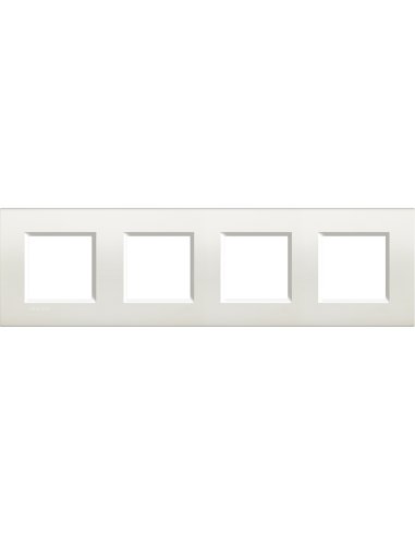 Placa embellecedora Livinglight de color Blanco - 2 x 4 módulos - A000951218 BTICINO LNA4802M4BI