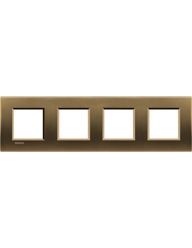 Placa embellecedora Livinglight de color Bronce - 2 x 4 módulos - A000951219 BTICINO LNA4802M4BZ