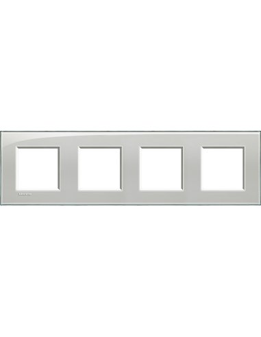 Placa embellecedora Livinglight de color Gris hielo - 2 x 4 módulos - A000951223 BTICINO LNA4802M4KG