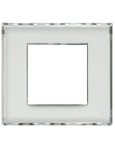 Placa embellecedora Livinglight transparente personalizable - 2 módulos - A000951565 BTICINO LND4802KR