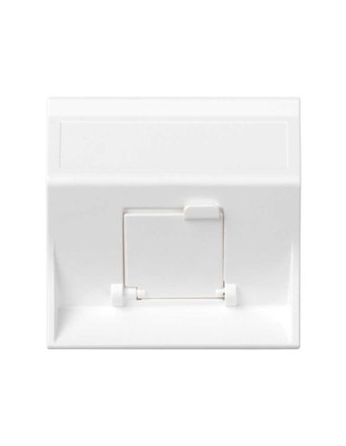 Placa de voz y datos inclinada con guardapolvo 1 elemento para 1 RJ45 blanco Simon 500  - A000989772 CON_CON 50000081-030