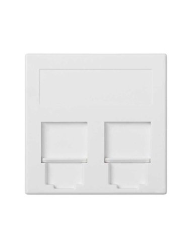 Placa de voz y datos plana con guardapolvo 1 elemento para 2 RJ45 compatibilidad otros  - A000989783 CON_CON 50000089-030