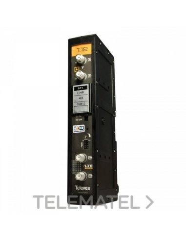 Amplificador multicanal T12 TDT canal 2121 470862MHz G50dB Vs125dBµV - A001068806 TELEVES 5086122121