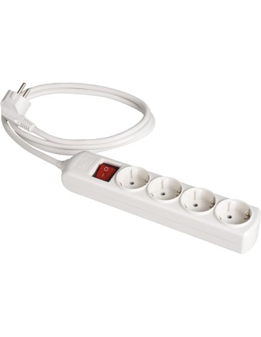 Prolongador con 4 bases 2P+T 16A 250V~. Con interruptor luminoso. 2 m de cable. - A001085520 SOLERA 8024IL