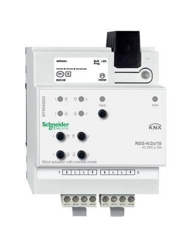 KNX - Actuador de persiana carril DIN 2 canales 230 V 10 A con acc. Manual - A001135892 SCHNEIDER ELECTRIC MTN649802