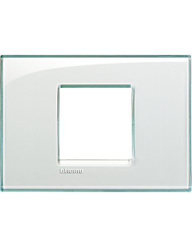 Placa embellecedora Livinglight de color Aguamarina - 2 módulos centrados - A001160989 BTICINO LNA4819KA