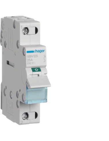 Interruptor modular corte SB 1P 25A - A001208462 HAGER SBN125