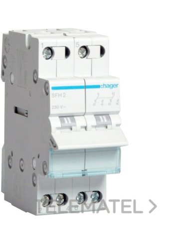 Conmutador modular 2P 32A común arriba I-II - A001208497 HAGER SFH232