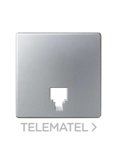 Placa para tomas telefónicas con conectores RJ11 y RJ12 aluminio Simon 82 - A001210182 SIMON 82062-63