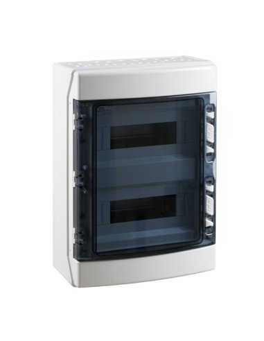 COFRET DISTRIBUCIÓN IP65 SUPERFICIE 2x12 (24) MÓDULOS (ABS) PUERTA TRANSPARENTE - A001216044 IDE CDN24PT