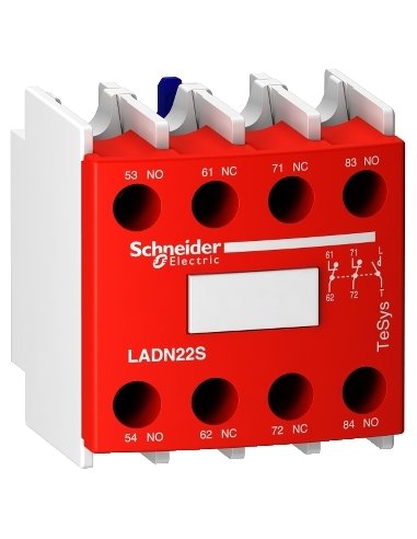 Bloque de Contactos Auxiliar TeSys D 2NA+2NC Terminales de Abrazadera de Tornillo - A001304672 SCHNEIDER ELECTRIC LADN22S