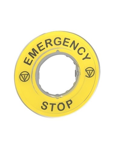 Harmony XB4 - Etiqueta emergenciagency stop 3d - A001305761 SCHNEIDER ELECTRIC ZBY9320