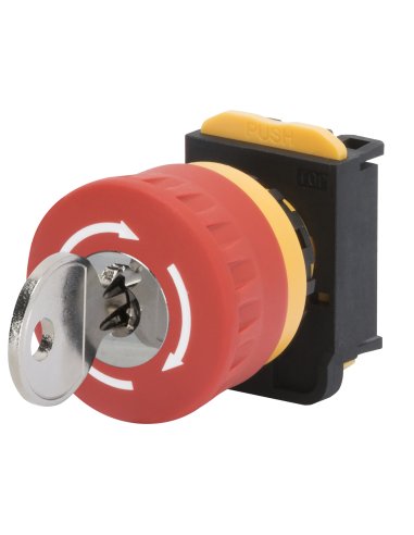 PULSADOR DE EMERGENCIA DE SETA - DIÁMETRO 40MM - CON RETENCIÓN Y CON LLAVE - NO LUMINOS - A001352100 GEWISS GW74362