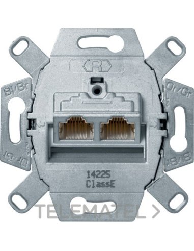 Toma RJ45 doble categoría 6 clase E 8/8P - A001478054 HAGER 455501