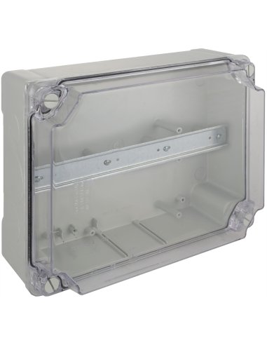 Caja estanca de conexión 310 x 240 x 125 mm sin conos. Color gris y tapa transparente.  - A001511821 SOLERA 100887TPG