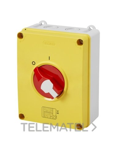 INTERRUPTOR ROTATIVO - HP - EMERGENCIA - CAJA DE MATERIAL AISLANTE - 63A 4P - MANETA RO - A001608171 GEWISS GW70438P