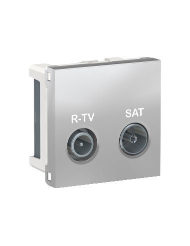 New Unica Toma R-TV/SAT Derivacion unica Aluminio - A001609514 SCHNEIDER ELECTRIC NU345430