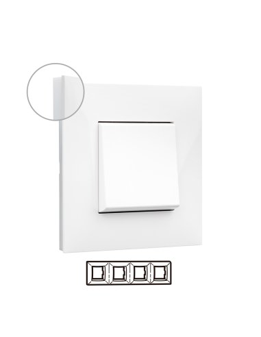 Placa embellecedora Valena Next de 4 elementos de color blanco - A001625308 LEGRAND 741004