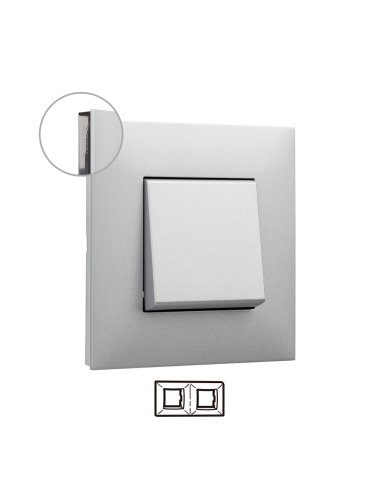 Placa embellecedora Valena Next de 2 elementos de color aluminio - A001625318 LEGRAND 741032