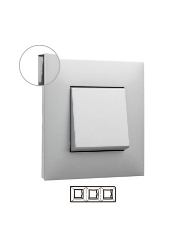 Placa embellecedora Valena Next de 3 elementos de color aluminio - A001625319 LEGRAND 741033