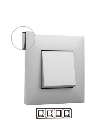 Placa embellecedora Valena Next de 4 elementos de color aluminio - A001625320 LEGRAND 741034