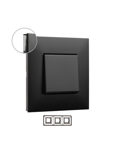 Placa embellecedora Valena Next de 3 elementos de color dark - A001625327 LEGRAND 741053