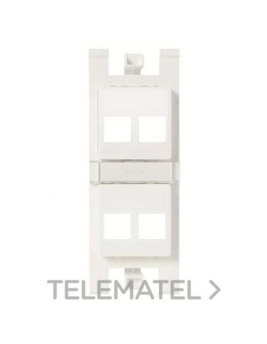 Soporte plano para 4x RJ45 sin pers. BL - A001664459 NIESSEN T1016.2 BL (EMBALAJE DE 10 UNIDADES)