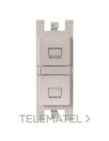 Soporte plano para 2x RJ45 con pers. PL - A001664462 NIESSEN T1016.3 PL (EMBALAJE DE 10 UNIDADES)