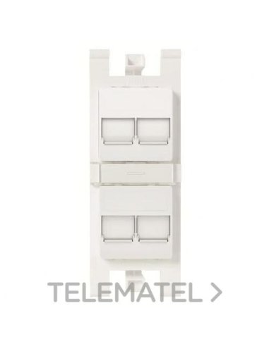 Soporte plano para 4x RJ45 con pers. BL - A001664463 NIESSEN T1016.4 BL (EMBALAJE DE 10 UNIDADES)