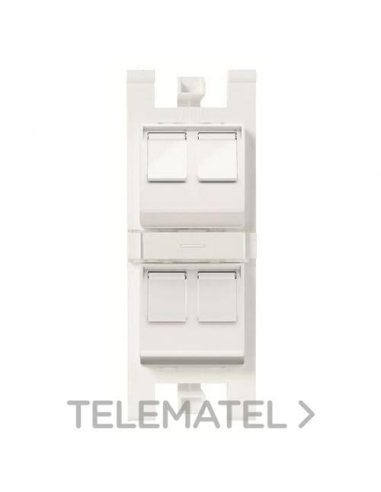 Soporte 45º para 4x RJ45 con pers. BL - A001664471 NIESSEN T1016.8 BL (EMBALAJE DE 10 UNIDADES)