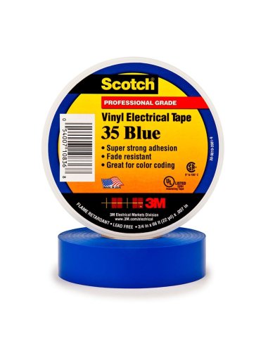 Scotch® 35 cinta eléctrica - 19 mm x 20 m. Color Azul 7100238733 - A001664640 3M 35AZ (EMBALAJE DE 20 UNIDADES)