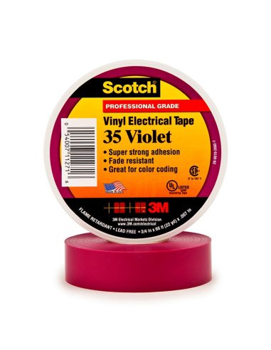 Scotch® 35 cinta eléctrica - 19mm x 20m. Color Violeta 7000058437 - A001664647 3M 35VI