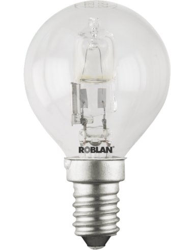 LÁMPARA HALÓGENA ESFÉRICA ECOLÓGICA E14 28W 220-240V - A001700414 ROBLAN ECOA1528E14