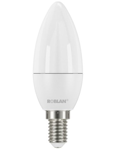 LÁMPARA LED VELA 5W BLANCO 6000K E14 470LM 220-240V - A001701050 ROBLAN LEDVELA05E14B (EMBALAJE DE 10 UNIDADES)