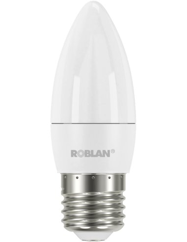 LÁMPARA LED VELA 5W BLANCO 6500K E27 470LM 220-240V - A001701053 ROBLAN LEDVELA05E27B (EMBALAJE DE 10 UNIDADES)