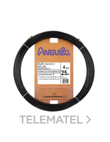 PASACABLES INTERCAMBIABLE NYLON 4MM 25M NEGRO - A002770292 ESTIARE 12104025 (EMBALAJE DE 10 UNIDADES)