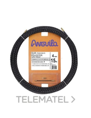 PASACABLES POLIÉSTER TRIPLE TRENZA DIÁMETRO 4MM 15M NEGRO - A002770768 ESTIARE 70400015