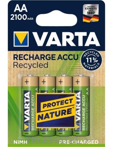 ACUMULADOR DE CONSUMO BLX4 AA 2100MAH VARTA RECYCLED RECARGABLE - A002950817 VARTA 56816101404 (EMBALAJE DE 10 UNIDADES)