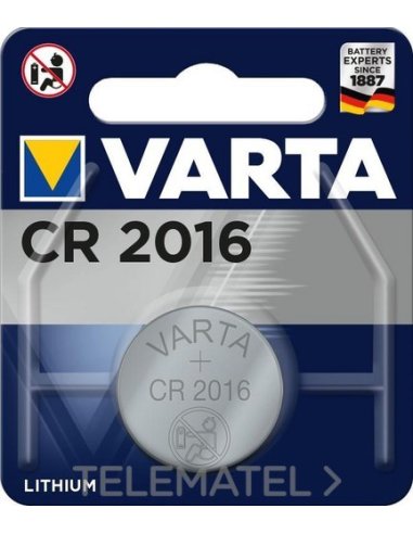 PILA BOTÓN CR2016 3V LITIO (BLÍSTER 1U) - A002950914 VARTA 6016112401