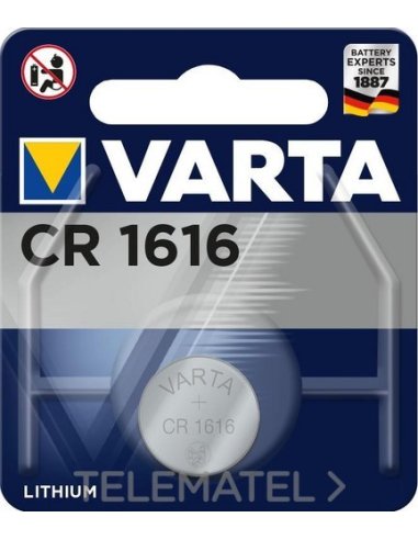 PILA BOTÓN CR1616 3V LITIO (BLÍSTER 1U) - A002950946 VARTA 6616112401