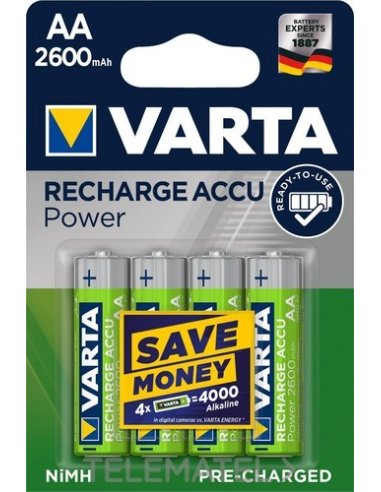 ACUMULADOR DE CONSUMO AA-2600MAH (BLÍSTER 4U) - A002951989 VARTA 5716101404